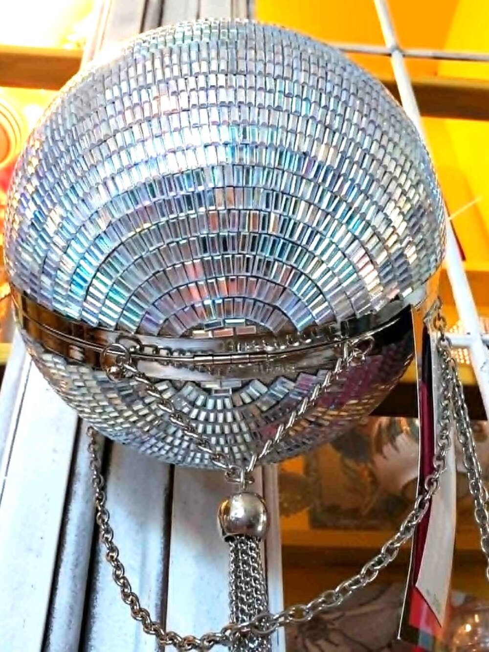 Betsey Johnson Kitsch Crossbody Glass Disco Ball Dancing Queen Bracelet Handbag - Picture 13 of 16